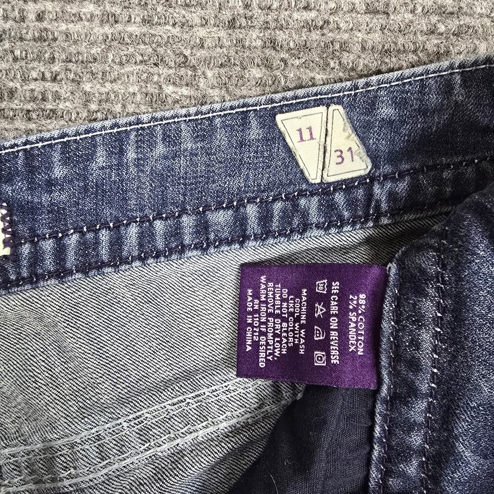 Vigoss Womens Jeans 11/31 34x31 Blue Bootcut Thick Stitch Embroidered Y2K - Picture 3 of 9